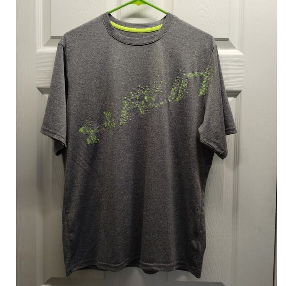 Under Armour Men's Size Large Heat Gear Gray RUN Logo Spellout Athletic T-Shirt - Picture 1 of 6